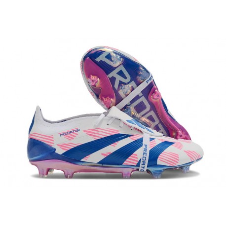 Adidas Predator 24 Elite Tongue FG Ftwr Bianco Solar Blu Solar Rosa