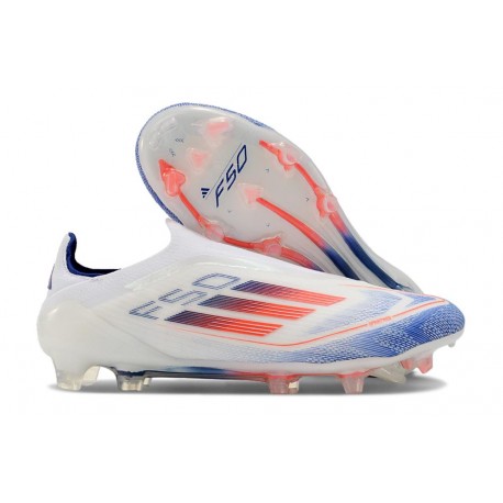 Scarpa adidas F50 Elite Laceless FG Ftwr Bianco Rosso Solare Blu Lucido