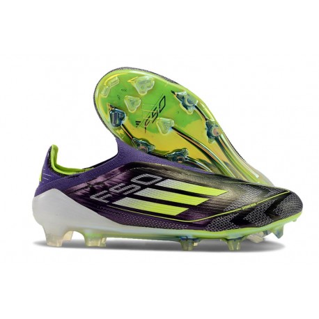 Scarpa adidas F50 Elite Laceless FG Unity Viola Bianco Limone Lucido
