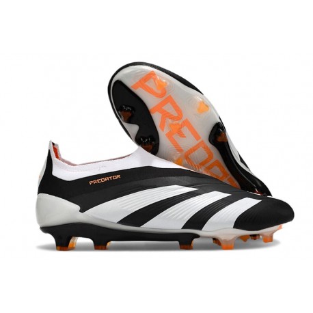 Scarpe adidas Predator Elite Senza Lacci FG Nero Bianco Arancio