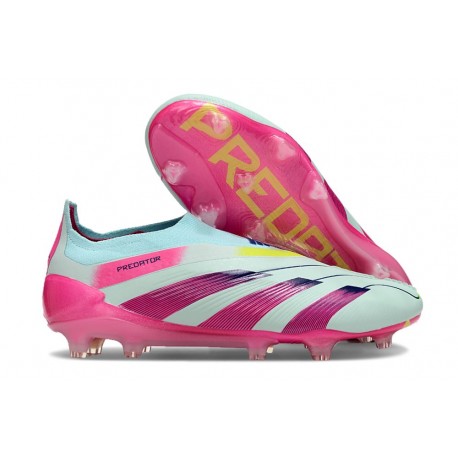 Scarpe adidas Predator Elite Senza Lacci FG Almost Blu Lucid Rosa Semi Giallo Solare