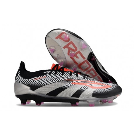 Adidas Scarpe Predator Elite FG Nero Bianco Rosso