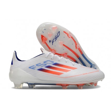 adidas F50 Elite FG Nuovo Scarpa Bianco Blu Rosso
