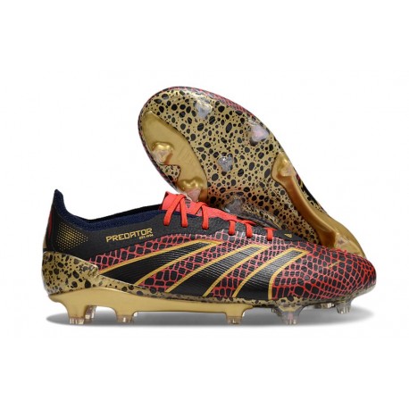 Adidas Scarpe Predator Elite FG Rosso Oro Nero