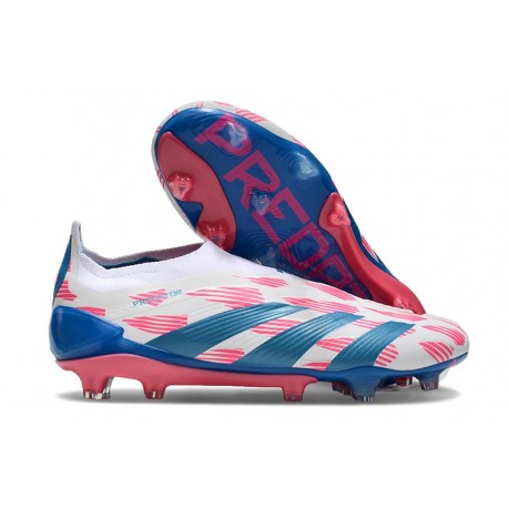 Scarpe adidas Predator Elite Senza Lacci FG Ftwr Bianco Solar Blu Solar Rosa