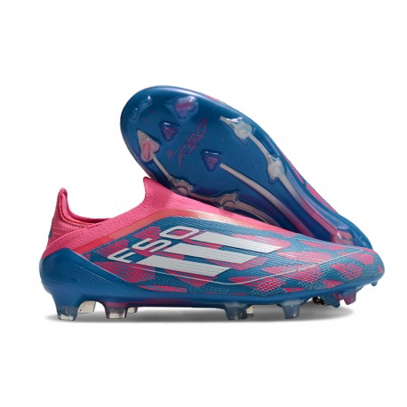 Scarpa adidas F50 Elite Laceless FG Solar Blu Ftwr Bianco Solar Rosa