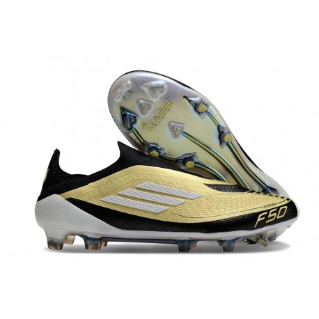 Scarpa adidas F50 Elite Laceless FG Oro Met Nero Bianco