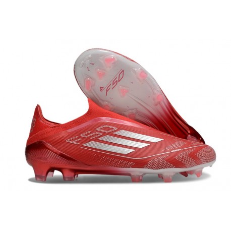 Scarpa adidas F50 Elite Laceless FG Rosso Argento
