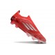 Scarpa adidas F50 Elite Laceless FG Rosso Argento