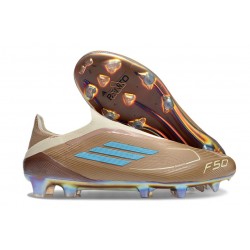 adidas F50 Elite Laceless FG X Bad Bunny Cardboard Crema Bianco Bright Ciano