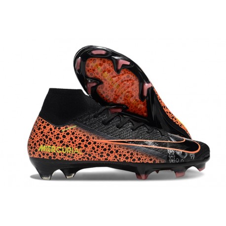 Nike Zoom Mercurial Superfly 10 Elite FG Nero Arancione Giallo