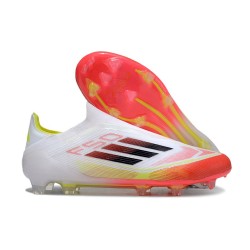 Scarpa adidas F50 Elite Laceless FG Bianco Nero Giallo Solare
