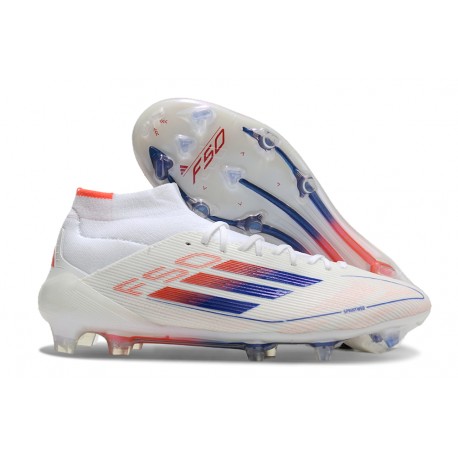 adidas F50 Elite Mid FG Nuovo Ftwr Bianco Rosso Solare Blu Lucido