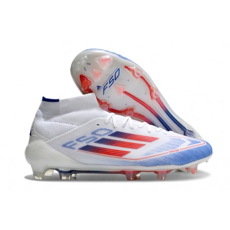 adidas F50 Elite Mid FG Nuovo Ftwr Bianco Rosso Solare Blu Lucido